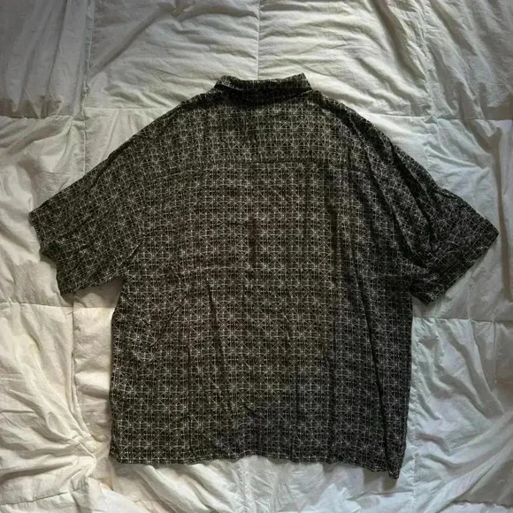 Vintage 90s Knightsbridge mens xxl funky pattern casual button down shirt - Picture 6 of 8